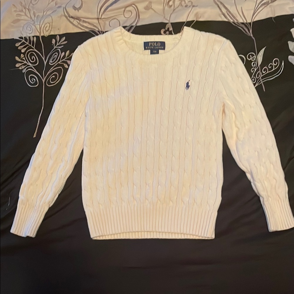 SOLD Polo by Ralph Lauren Boy’s Winter Off White Cable Knit Sweater